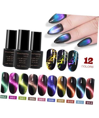 Balacoo 2pcs Nail Molding Gel Glitter Polish Cat Eye Nail Varnish Gel Top Coat 9 5.3*2.2cmx2pcs As Shownx2pcs - Buy Online on GoSupps.com