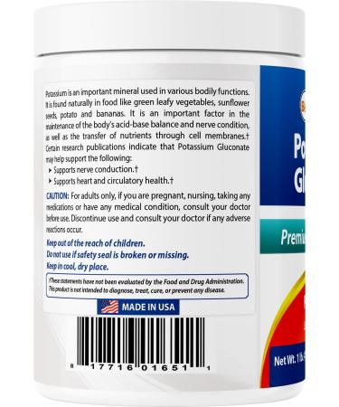 Best Naturals Potassium Gluconate 1lb Powder (1 LB (Pack of 3)) - Buy Online on GoSupps.com