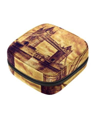 Women's napkin storage bag London Tower Bridge menstrual cup pocket portable women's binding pads storage bags female menstruation first period bag