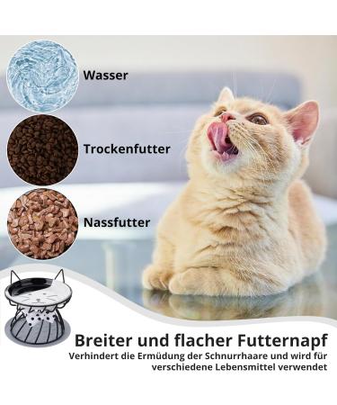 Dorakitten 2Pcs Elevated Cat Bowls with Non-Slip Mat - Anti-Vomiting Raised Cat Food Plates for Spine Protection - Cute Cat Ear Stand Ceramic Dishes for Whisker Fatigue Prevention - Buy Online on GoSupps.com