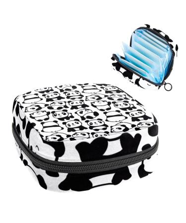 Women's bonds Storage pockets Stillpad Halter Chinese panda pattern play black white portable period kit pocket feminine product bag for women girls color1