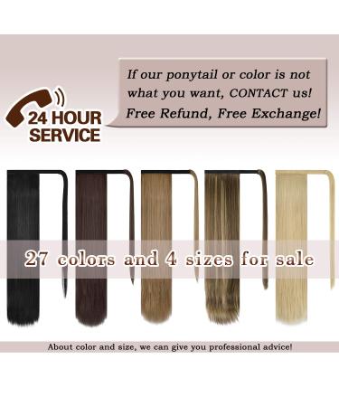 BARSDAR 26 Dark Brown Ponytail Extension - Long Straight Wrap Around Clip in Synthetic Hair for Women - Buy Online on GoSupps.com