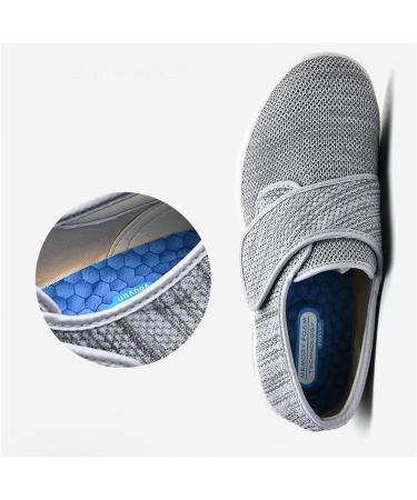 Yytcsjz Diabetic Wide Fit Memory Foam Slippers - Light Grey, 27cm - Adjustable Surgical Orthopaedic Shoe for Diabetic and Edema Elderly - Buy Online on GoSupps.com