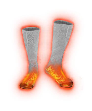 Heated Socks ,Electric Heated Socks Thermal Insulated Sock Battery Powered Heat Sox, Winter Foot Warmer Socks for Men & Women Gray