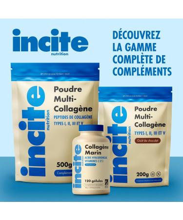 Incite Nutrition Multi Collag ne Poudre Non Aromatis e 500 g. Source de Collagene Types 1 2 3 et 5. Compl ment pour la Peau les Articulations les Os les Cheveux et la R cup ration Musculaire. 500 g (Lot de 1) - Buy Online on GoSupps.com