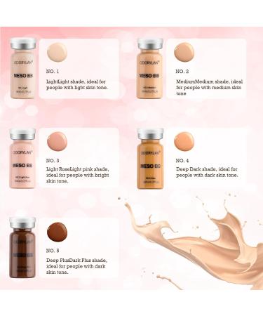 BB Facial Glow Serum Starter Kit Hydration Essence Foundation Skin Care Kit 0.27 oz 10 vials Combined with Niacinamide and Peptides to Lighten Skin Tone Anti-Aging Foundation 5-mix pack - Buy Online on GoSupps.com