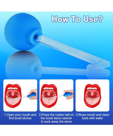 Tonsil Stone Remover & Cupping Glass for Bad Breath | Oral Care Tool with Dental Mirror - Fresh Breath Solution (Blue) - Buy Online on GoSupps.com