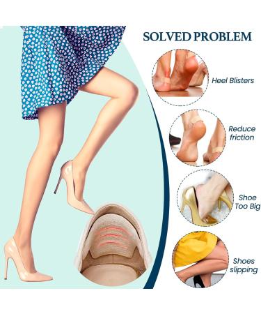 Heel Cushion Pads - Gel Heel Protectors & Grips for Loose Shoes | 4 Pairs (2 Beige + 2 Black) - Comfort & Fit for Men & Women - Buy Online on GoSupps.com
