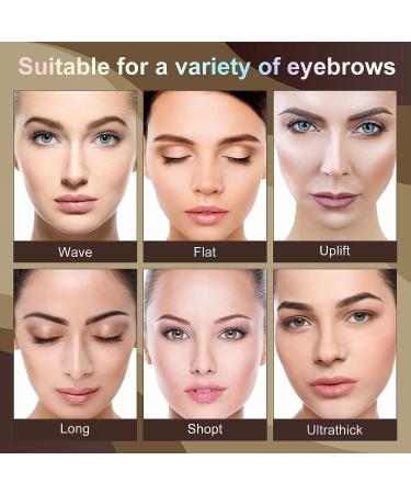Professional Eyebrow Stamp Stencil Kit: Waterproof, Long Lasting, Dark Brown Eyebrow Powder with 10 Stencils and 2 Brushes - Buy Online on GoSupps.com