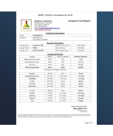 ProHealth Hydrocurc with LipiSperse Technology. Cognitive Support, Promotes Joint Health, Higher Bioavailability for Longevity and Mental Clarity, 60 Caps 30 Day Supply - Buy Online on GoSupps.com