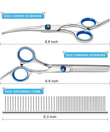 Liren Professional Dog Grooming Scissors Kit with Safety Round Tips - 3 in 1 Shears Set for Cats & Dogs - Sharp & Durable Pet Grooming Shears - Buy Online on GoSupps.com