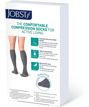 JOBST Activewear 20-30 mmHg Knee High Compression Socks - Cool Black, Large - 1 Pair - Buy Online on GoSupps.com