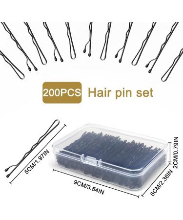 Kavya 200 Pieces Metal Hair Clips 5 cm Wave Shape Bobby Pins Hairpin Set for Women Girls and Hairdressing Salon with Storage Box (Black) - Buy Online on GoSupps.com