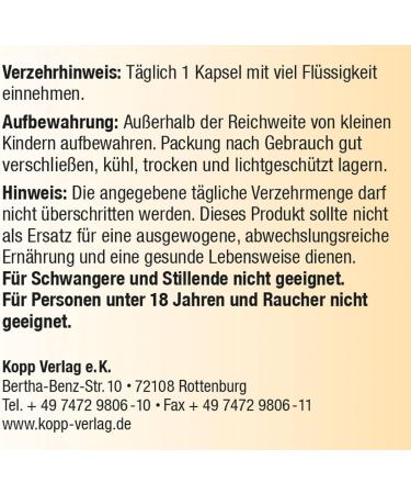 KOPP Vital Beta-Carotene Capsules - 6 x 200 Capsules | Premium Carrot Extract & Vitamin A | Pharmacy Quality International Shipping - Buy Online on GoSupps.com