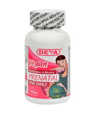 Deva Vegan Prenatal Multivitamin and Mineral - 90 Tablets - Gluten Free-Dairy Free-Yeast Free-Wheat Free-