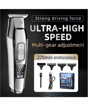 KM-5027 Professional Hair Clipper & Beard Trimmer for Men - Adjustable Speed Electric Razor with LED Display - Buy Online on GoSupps.com