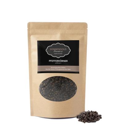 Sun Gold Sonnengold Black Pepper black peppercorns in premium quality double sieved and cleaned fresh sundried from Ecuador natural & pure 120 g