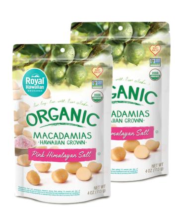 Royal Hawaiian Organic Pink Himalayan Salt Macadamia Nuts - 4 Oz (Pack of 2) Pink Himalayan Salt 4 oz (Pack of 2)