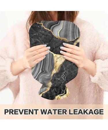 Golden Black Marble Heat Bottle - Pain Relief | 1L Hot Water Bottle for Adults & Children - Buy Online on GoSupps.com