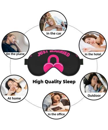Just Married Print Eye Mask | Unisex Soft Sleep Shade for Travel Yoga & Shift Work - Buy Online on GoSupps.com