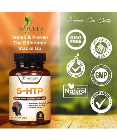 5-HTP 200mg Capsules Extra Strength Stress Support | Made in USA | Best 5-Hydroxytryptophan Supplement for Men and Women | Mood Support 60 Capsules (1 Pack) - Buy Online on GoSupps.com