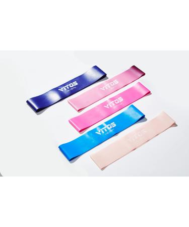 Vitos Resistance Bands Set - Exercise Bands for Working Out Leg Exercises Elastic Stretch Bands Pink/Blue