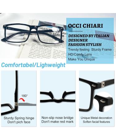 OCCI CHIARI Large Comfortable Reading Glasses for Men - B-Black (1.0 to 6.0 Magnification - Buy Online on GoSupps.com