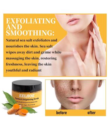 Turmeric Brightening Body Scrub for Dark Inner Thighs, Bikini Area & Underarms - Sea Salt Exfoliation for Hyperpigmentation Treatment & Dark Spots (1PC) - Buy Online on GoSupps.com