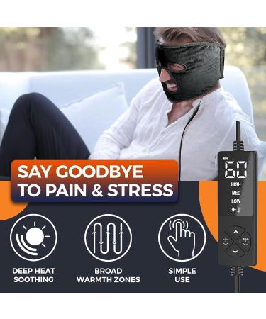 EX-Large Heated Face Mask for Sinusitis & TMJ Relief | 3 Heat & 5 Timer Settings | Moist Heat Therapy for Tension Headaches - Buy Online on GoSupps.com