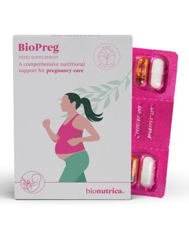 BioPreg- Pregnancy Supplement- Multivitamins & Mineral | Omega 3(DHA & EPA.) & folic Acid for Conception to Pregnancy and Beyond | 2 Qty 60 Capsules-1 Month Supply- GMP Certified