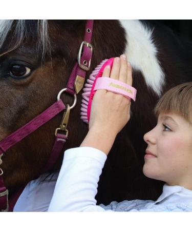 Animalon Horse Cleaning Tools for Kids | Ergonomic Pink Kard tsche | Flexible Children's Horse Brush & Gifts - Buy Online on GoSupps.com