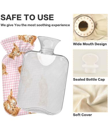 Lovely Cat Hot Water Bottle with Cover - 2L for Pain Relief Cramps & Injuries | International Shipping - Buy Online on GoSupps.com