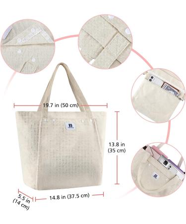 YiSeyruo Yoga Mat Tote Bag | Canvas Workout Bag with Mat Carrier Pocket - Large Gym Bag for Pilates & Travel | Beige White Yoga Bag for Women - Buy Online on GoSupps.com
