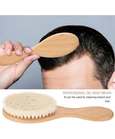 Soft Goat Hair Brush Retro Oil Head Brush with Wooden Handle Hairdressing Carving Cleaning Brush Beard Hair Cleaning Tool - Buy Online on GoSupps.com