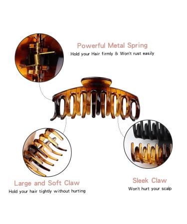 Kavya 8-Piece Large Hair Clips for Thick Hair - Slip-Resistant Hair Styling Accessories for Women & Girls (10.5cm) - Available in Green Blue Brown Pink White Black - Buy Online on GoSupps.com