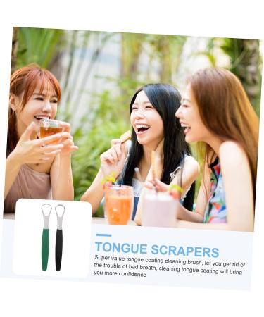 2 Sets Stainless Steel Oral Scrapers - Effective Mouth Cleaning Tool | International Shipping Available - Buy Online on GoSupps.com
