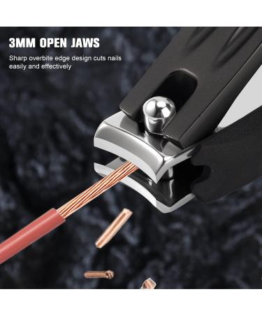 FERYES 3-in-1 Fingernail Clipper with No-Splash Nail Catcher and Metal Storage Box - Men & Women Black - Buy Online on GoSupps.com