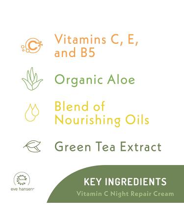 Eve Hansen Vitamin C Night Cream - Anti Aging Face & Neck Moisturizer for Acne Scar & Dark Circle Removal - 2 oz - Buy Online on GoSupps.com