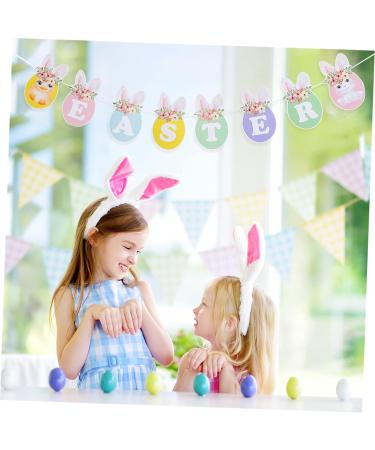 Warmhm Paper Easter Banner 3 Pcs Easter Flag Spring Baby Paper The Sign Easter Paper Bunting 17.5X10CMx3pcs Colorfulx3pcs - Buy Online on GoSupps.com