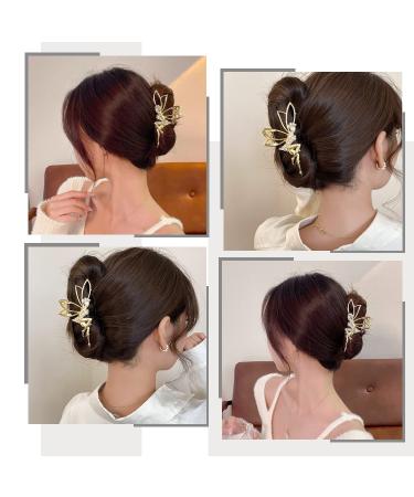 Gold Rhinestone Crab Hair Clip for Women - Elegant Hair Accessory for Thin/Thick Hair - 1Pcs - Buy Online on GoSupps.com