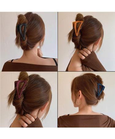 4 Pack Matte Triangular Hair Clips for Women - Non-Slip Colorful Hair Accessories - Buy Online on GoSupps.com