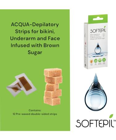 Epildou - Softepil Lot de 24 bandes d pilatoires pour bikini aisselles et visage avec sucre brun naturel soluble l'eau pour nettoyer facilement les r sidus - Buy Online on GoSupps.com