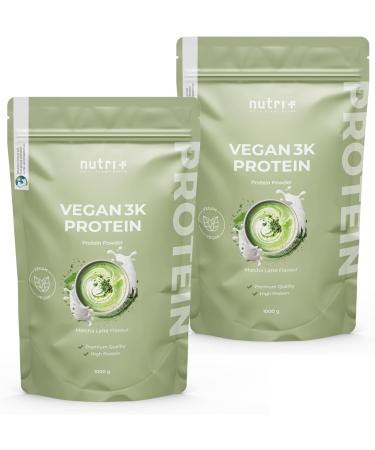 NutritionPlus Germany Nutri + Vegan Matcha Latte protein powder 1 kg 76 protein Protein powder 3k Protein powder 1000g milk & lactosefree Matcha Latte 1 kg - Buy Online on GoSupps.com