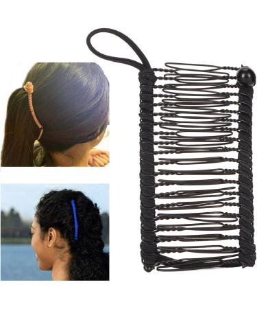 Banana Hair Clips Comfortable Fashion Vintage Clincher Comb Tool Simple 2 Pieces Durable for Girl for Thick Wavy Curly Hair (Black) - Buy Online on GoSupps.com
