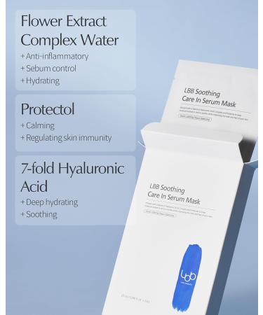 LBB Soothing Care In Serum Mask - Hypoallergenic Vegan Face Mask Sheet | Calming & Moisturizing | Protectol & Hyaluronic Acid | 5 Sheets - International Shipping Available - Buy Online on GoSupps.com