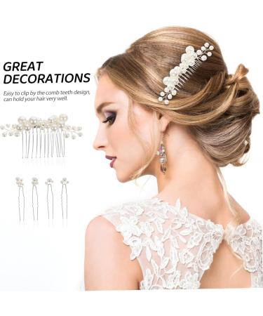 Angoily 1 Set Baroque Decor Women Hair Comb Wedding Ceremony Decorations Bride Headdress Metal Hair Clips Wedding Hair Comb Bride Decor Girls Hair Clips Hair Piece Bridesmaid Pearl Vintage - Buy Online on GoSupps.com