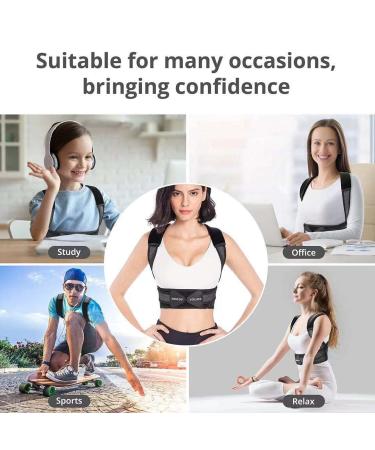 Posture Corrector for Men & Women - Adjustable Upper Back Brace for Pain Relief | Improve Posture & Comfort (L: 28-40in - Buy Online on GoSupps.com