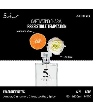 M500 Mens perfume bottles - Charming and Long lasting Scent - Made with Natural Perfume Ingredients - Amber Cinnamon Citrus Leather Warm Spicy and Woody - Gift for Him - 50ml 1.7oz 1.7 Fl Oz (Pack of 1) - Buy Online on GoSupps.com