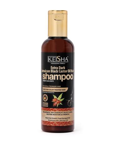 Keisha Shampooing extra fonc l'huile de ricin noire de Jama que 200 ml sans sulfate favorise la croissance des cheveux