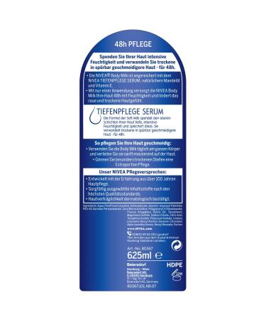 Nivea Rich Body Milk 625ml - 48H Moisturizer Lotion with 5-in-1 Formula Almond Oil & Vitamin E - 2 Pack for Deep Care of Dry Skin - Buy Online on GoSupps.com